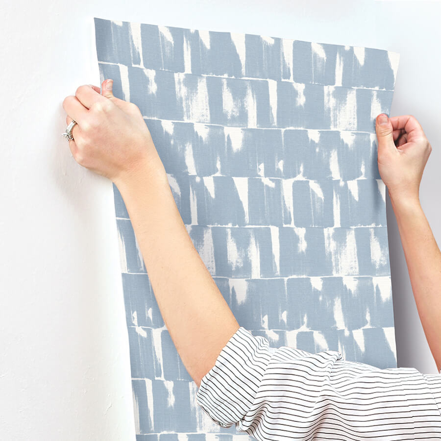 bancroft-blue-artistic-stripe-wallpaper-york-wallcoverings-4122-27025 - York Wallcoverings Wallpaper