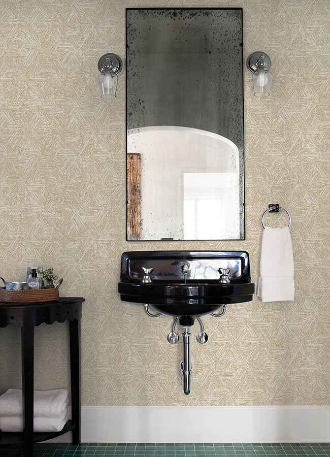 Retreat Light Brown Quilted Geometric Wallpaper - York Wallcoverings - 4122-27033 - York Wallcoverings Wallpaper