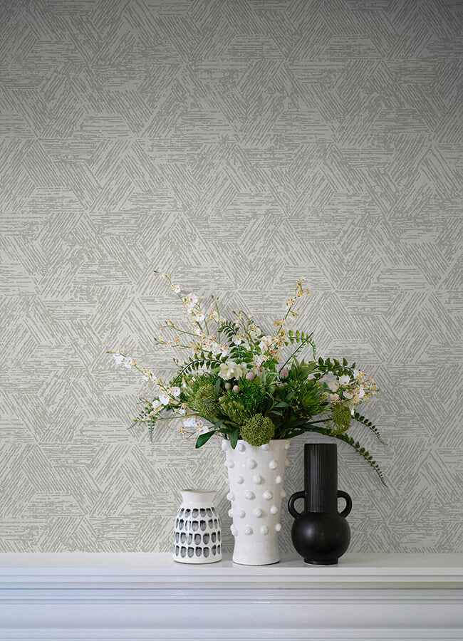 Retreat Grey Quilted Geometric Wallpaper - York Wallcoverings - 4122-27034 - York Wallcoverings Wallpaper