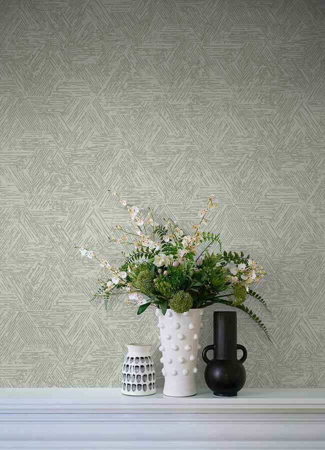 Retreat Sea Green Quilted Geometric Wallpaper - York Wallcoverings - 4122-27035 - York Wallcoverings Wallpaper