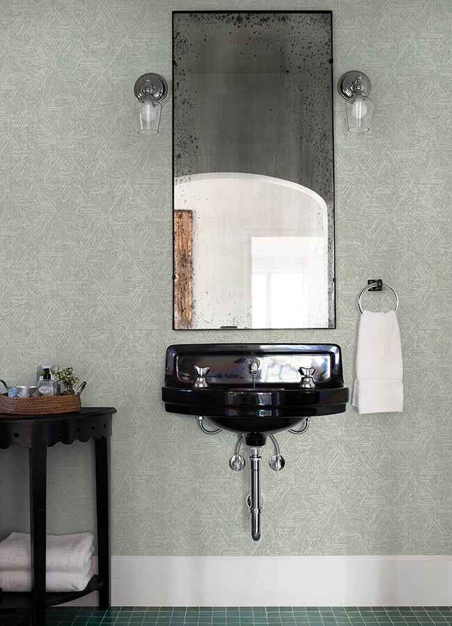 Retreat Sea Green Quilted Geometric Wallpaper - York Wallcoverings - 4122-27035 - York Wallcoverings Wallpaper