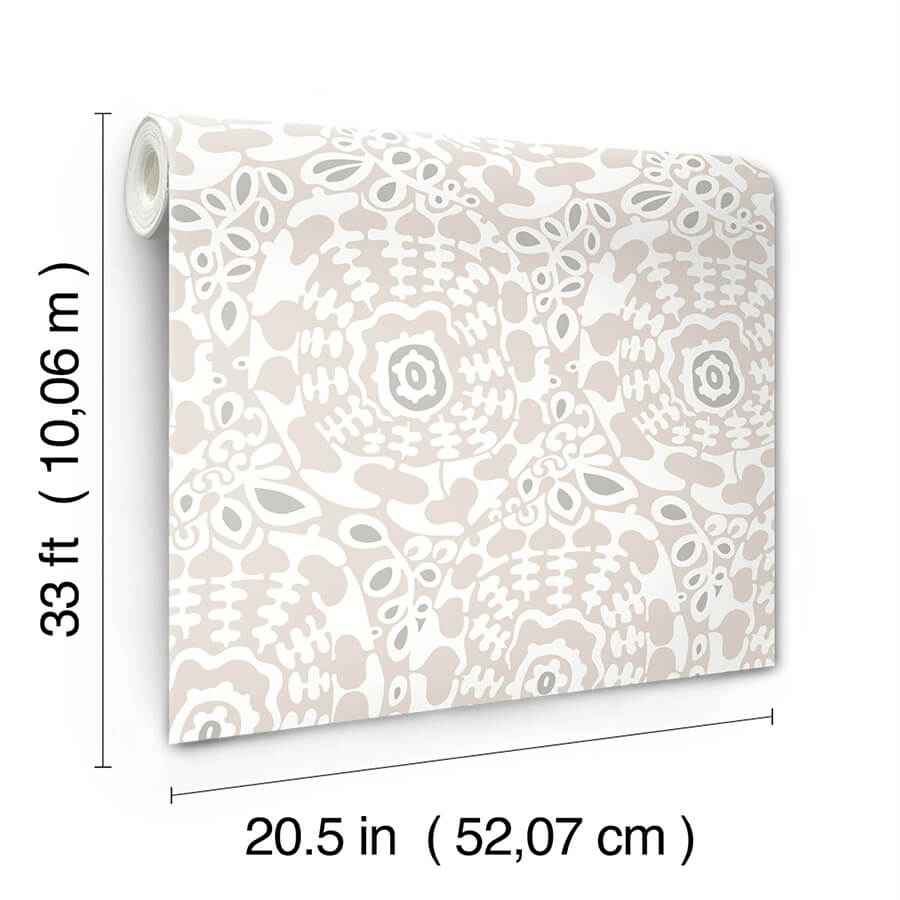 Divine Grey Abstract Medallion Wallpaper - York Wallcoverings - 4122-27038 - York Wallcoverings Wallpaper