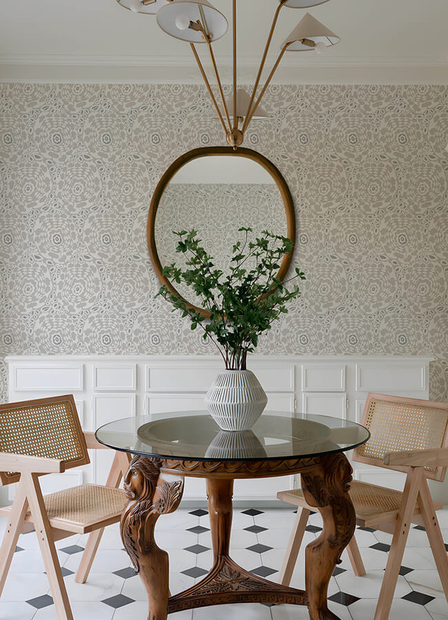 Divine Grey Abstract Medallion Wallpaper - York Wallcoverings - 4122-27038 - York Wallcoverings Wallpaper