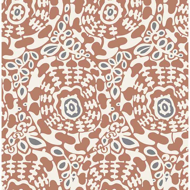 Divine Rust Abstract Medallion Wallpaper - York Wallcoverings - 4122-27041 - York Wallcoverings Wallpaper
