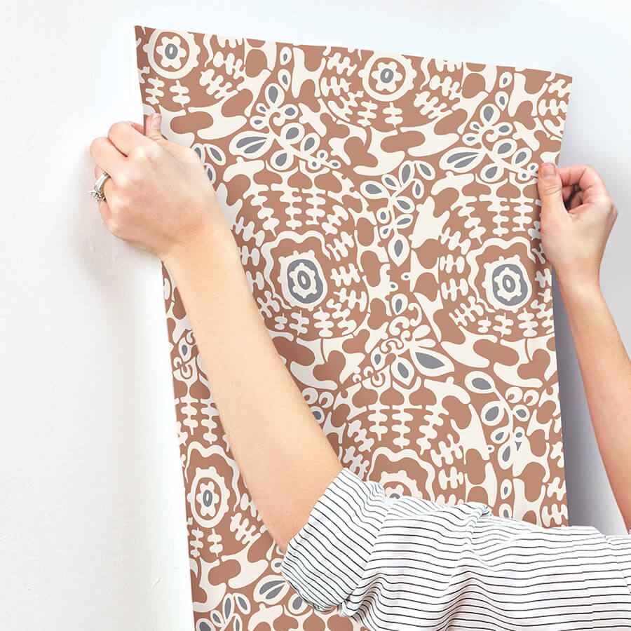 Divine Rust Abstract Medallion Wallpaper - York Wallcoverings - 4122-27041 - York Wallcoverings Wallpaper