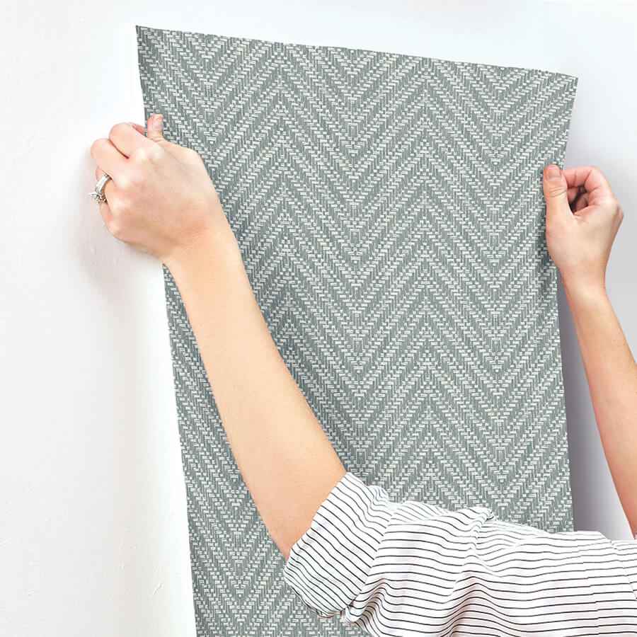 Glynn Denim Chevron Wallpaper - York Wallcoverings - 4122-27044 - York Wallcoverings Wallpaper