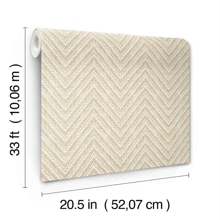 Glynn Wheat Chevron Wallpaper - York Wallcoverings - 4122-27045 - York Wallcoverings Wallpaper