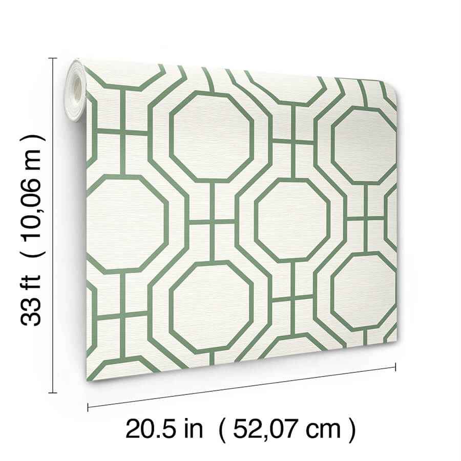 Manor Green Geometric Trellis Wallpaper - York Wallcoverings - 4122-27047 - York Wallcoverings Wallpaper