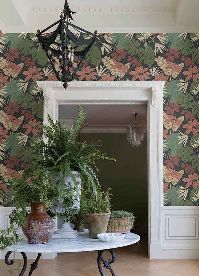 Medellin Black Rainforest Floor Wallpaper - York Wallcoverings - 4122-72410 - York Wallcoverings Wallpaper