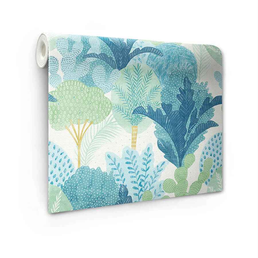 Teal Keilani Peel and Stick Wallpaper - York Wallcoverings - NUS4975 - York Wallcoverings Wallpaper