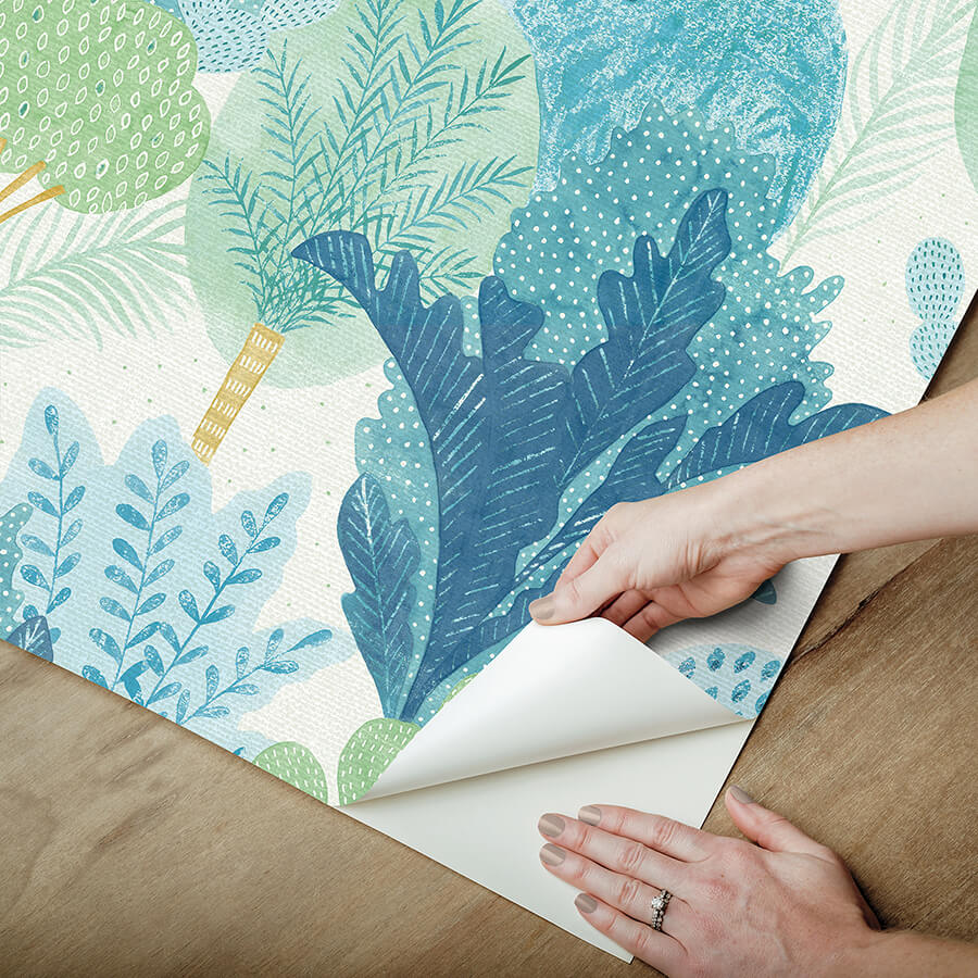 teal-keilani-peel-and-stick-wallpaper-york-wallcoverings-nus4975 - York Wallcoverings Wallpaper