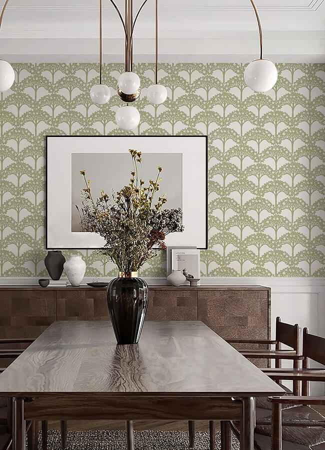 Green Finley Peel and Stick Wallpaper - York Wallcoverings - NUS4987 - York Wallcoverings Wallpaper