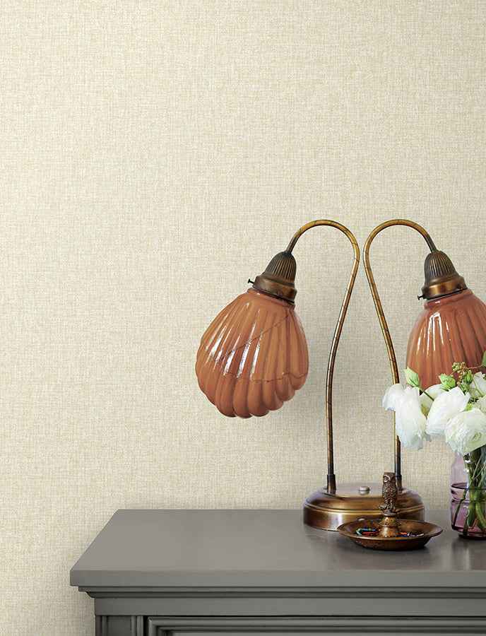 Halliday Taupe Faux Linen Wallpaper - York Wallcoverings - 4144-9109 - York Wallcoverings Wallpaper