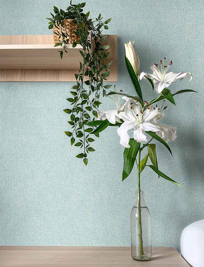 Buxton Light Blue Faux Weave Wallpaper - York Wallcoverings - 4144-9122 - York Wallcoverings Wallpaper