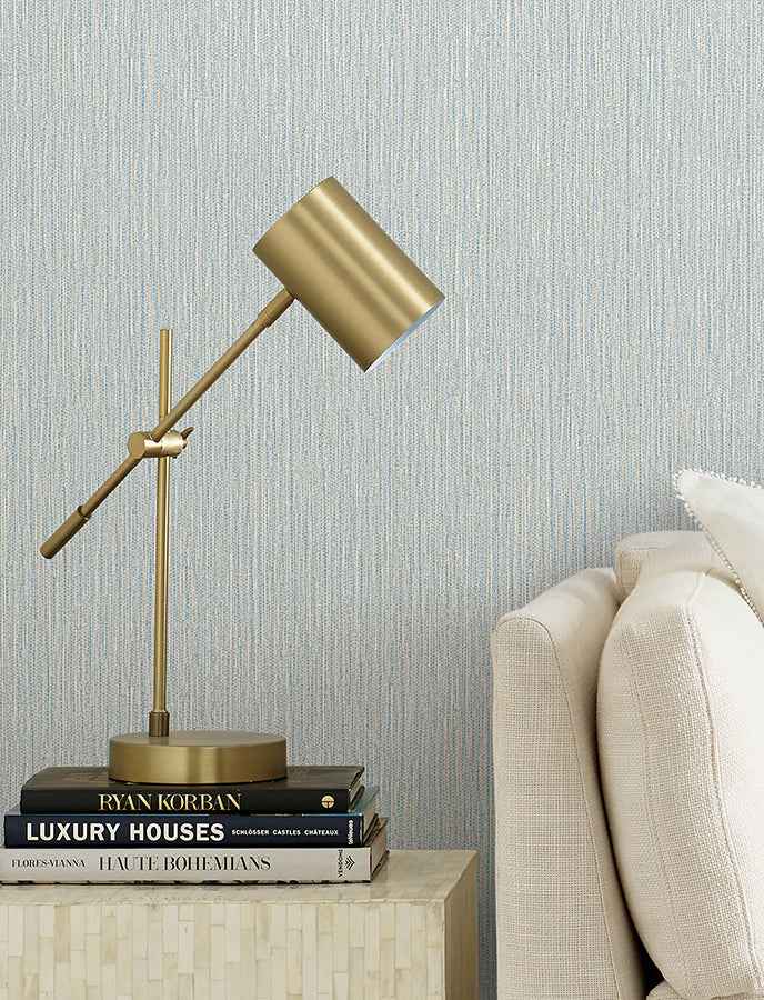 Bowman Light Blue Faux Linen Wallpaper - York Wallcoverings - 4144-9153 - York Wallcoverings Wallpaper