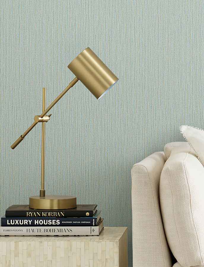 Bowman Sea Green Faux Linen Wallpaper - York Wallcoverings - 4144-9155 - York Wallcoverings Wallpaper