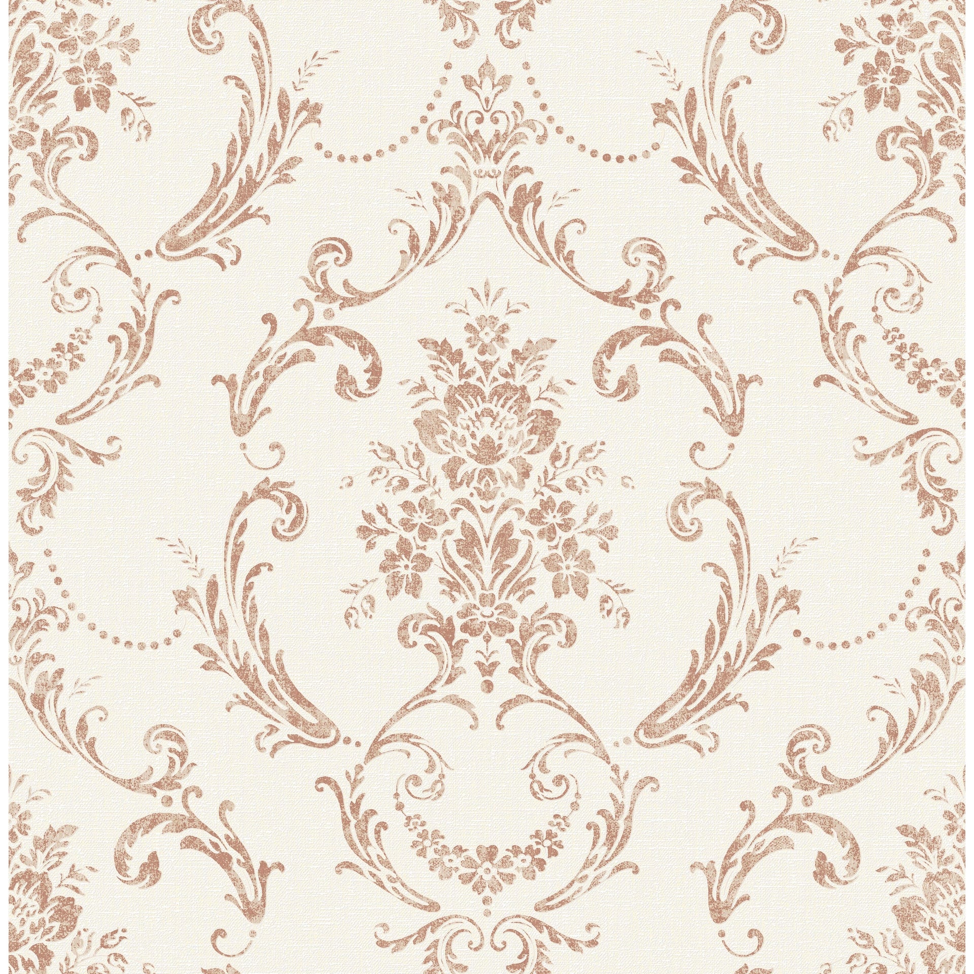 glenda-copper-floral-damask-wallpaper-york-wallcoverings-4157-25041 - York Wallcoverings Wallpaper