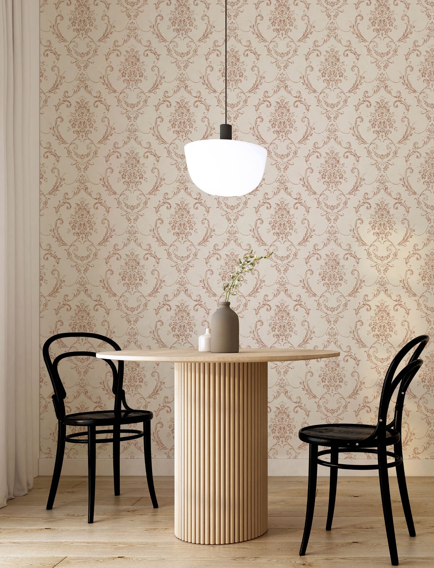 glenda-copper-floral-damask-wallpaper-york-wallcoverings-4157-25041 - York Wallcoverings Wallpaper