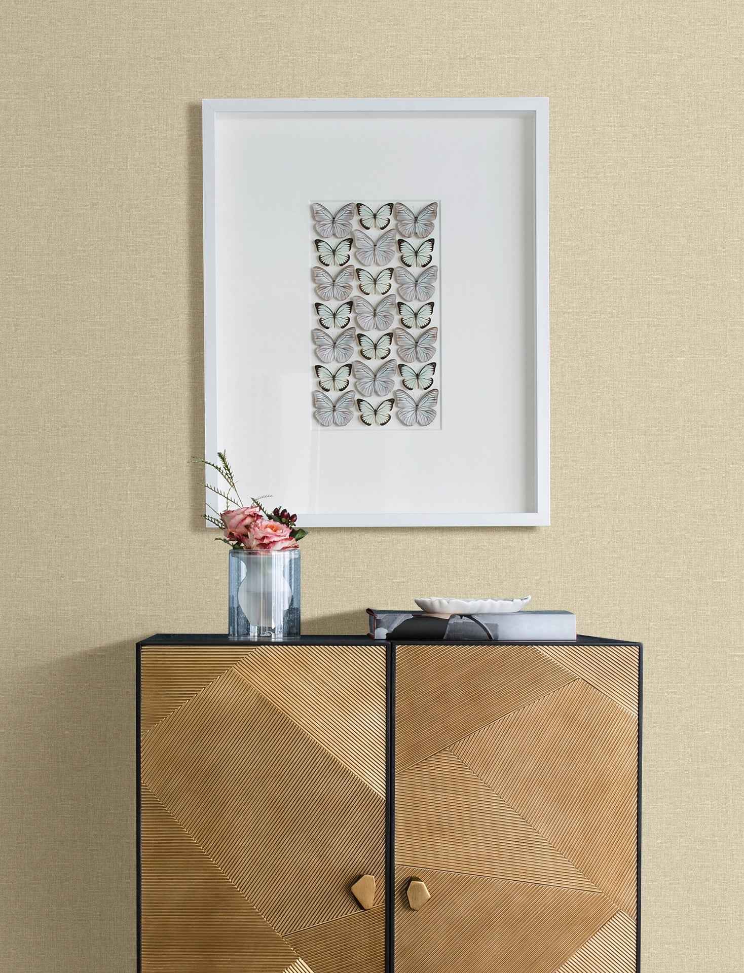 Eunice Brown Linen Wallpaper - York Wallcoverings - 4157-25068 - York Wallcoverings Wallpaper