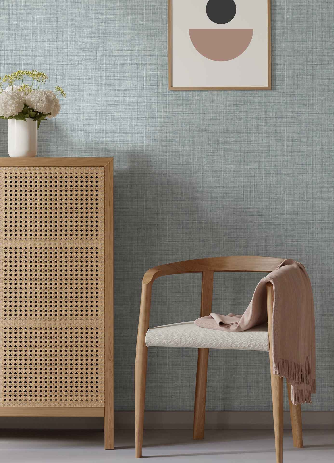 Tuckernuck Slate Faux Linen Wallpaper - York Wallcoverings - 4157-25790 - York Wallcoverings Wallpaper
