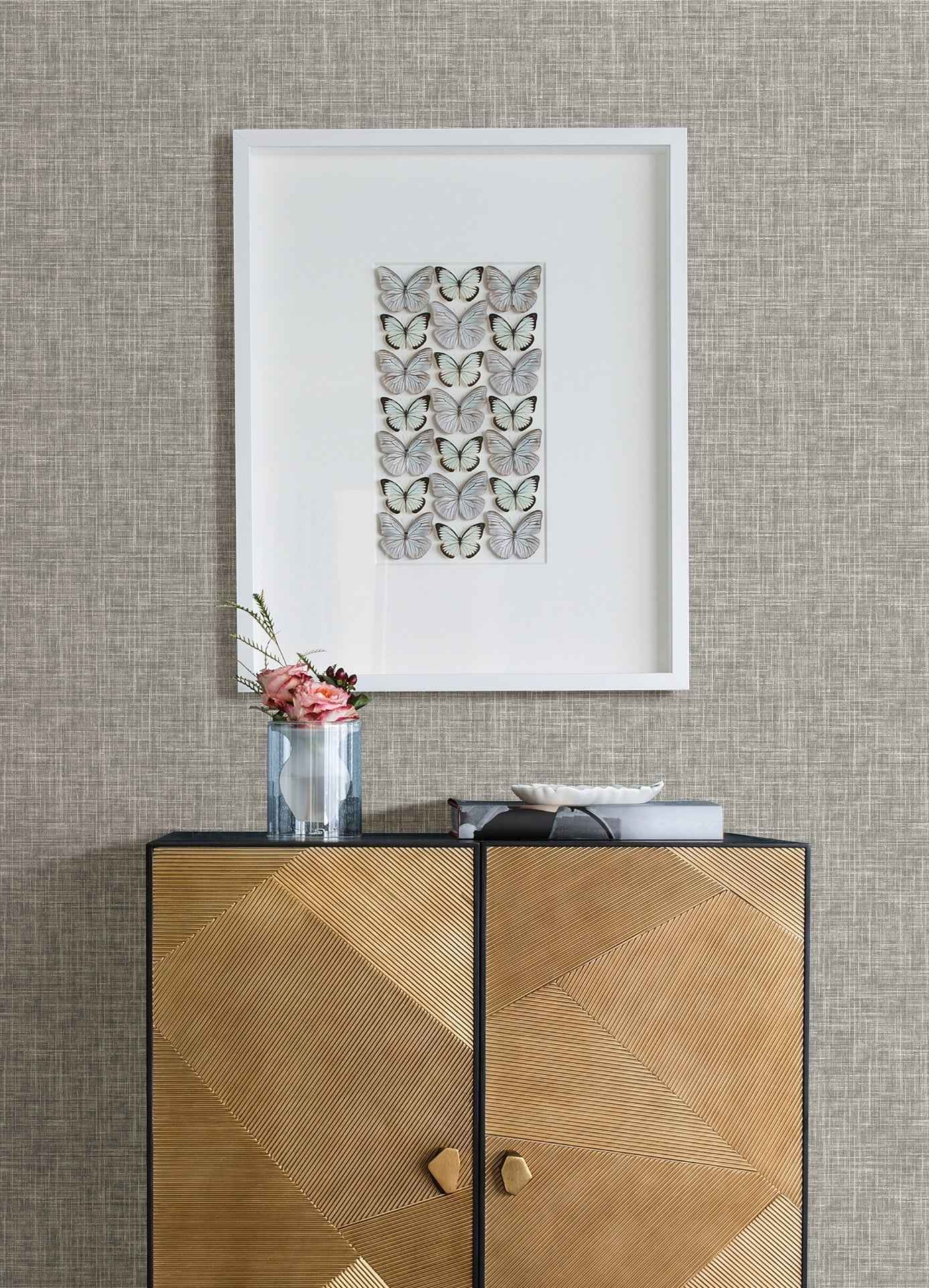 Emerson Grey Linen Wallpaper - York Wallcoverings - 4157-26354 - York Wallcoverings Wallpaper