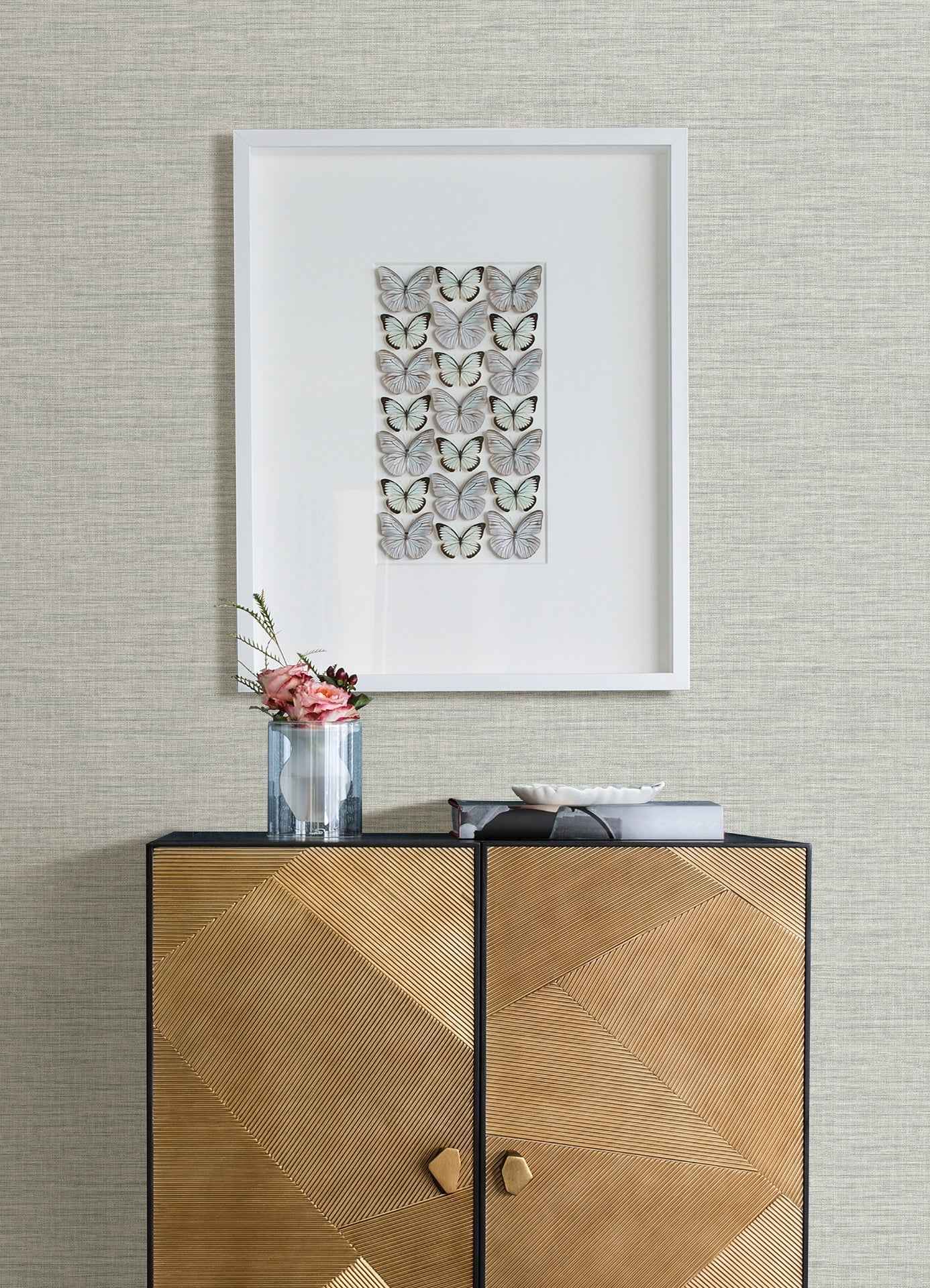 Exhale Seafoam Faux Grasscloth Wallpaper - York Wallcoverings - 4157-26461 - York Wallcoverings Wallpaper