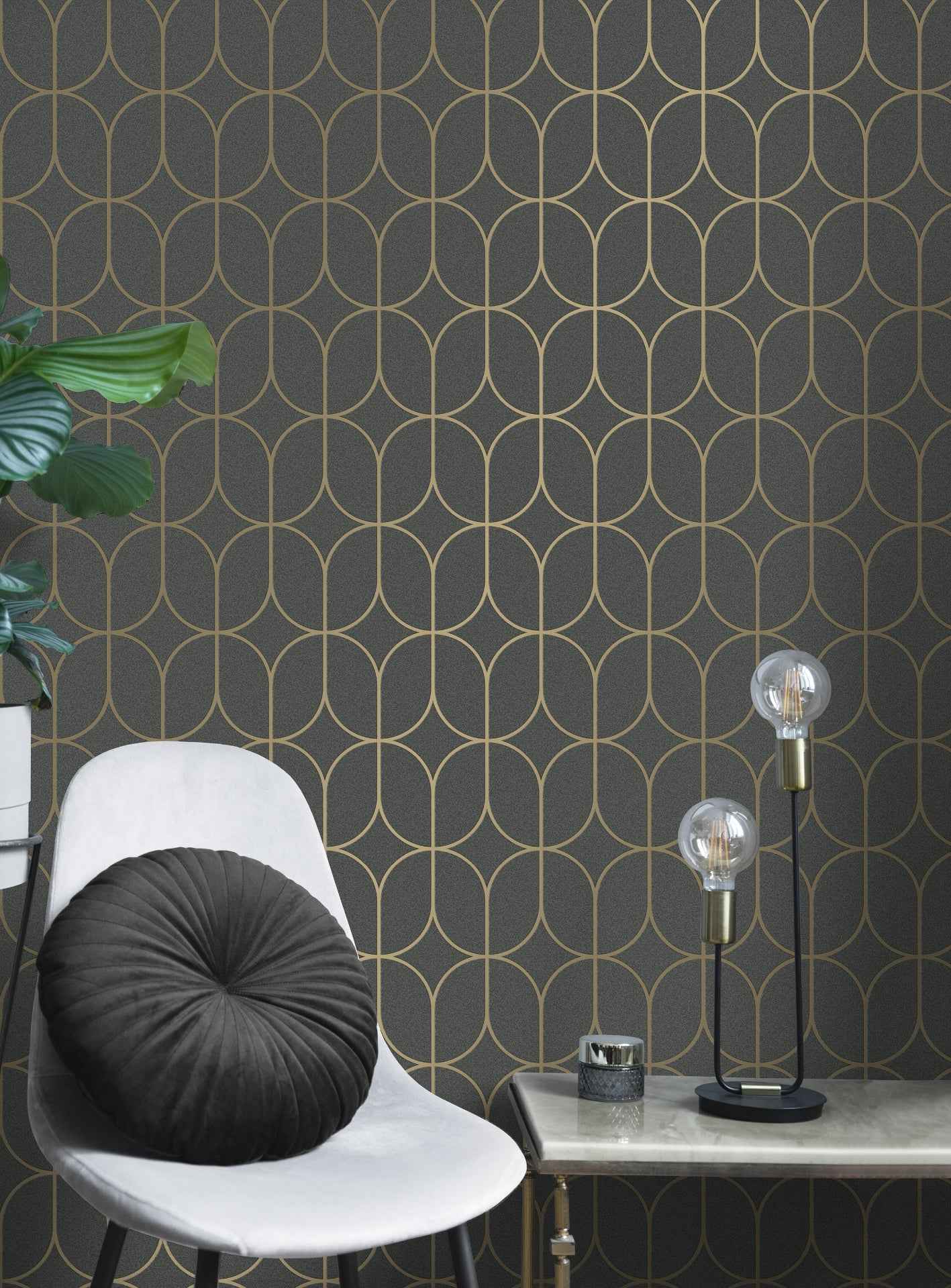 Raye Charcoal Rosco Trellis Wallpaper - York Wallcoverings - 4157-42804 - York Wallcoverings Wallpaper