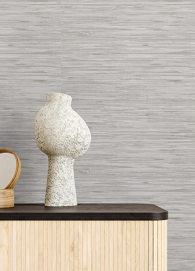 Grey Grassweave Peel and Stick Wallpaper - York Wallcoverings - NUS4994 - York Wallcoverings Wallpaper