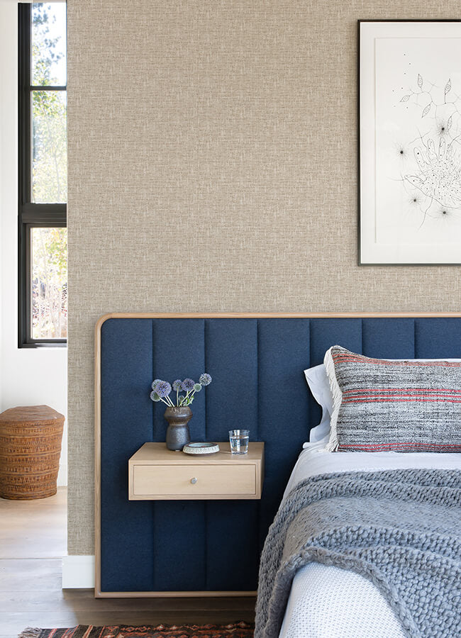 Tan Poplin Peel and Stick Wallpaper - York Wallcoverings - NUS5002 - York Wallcoverings Wallpaper