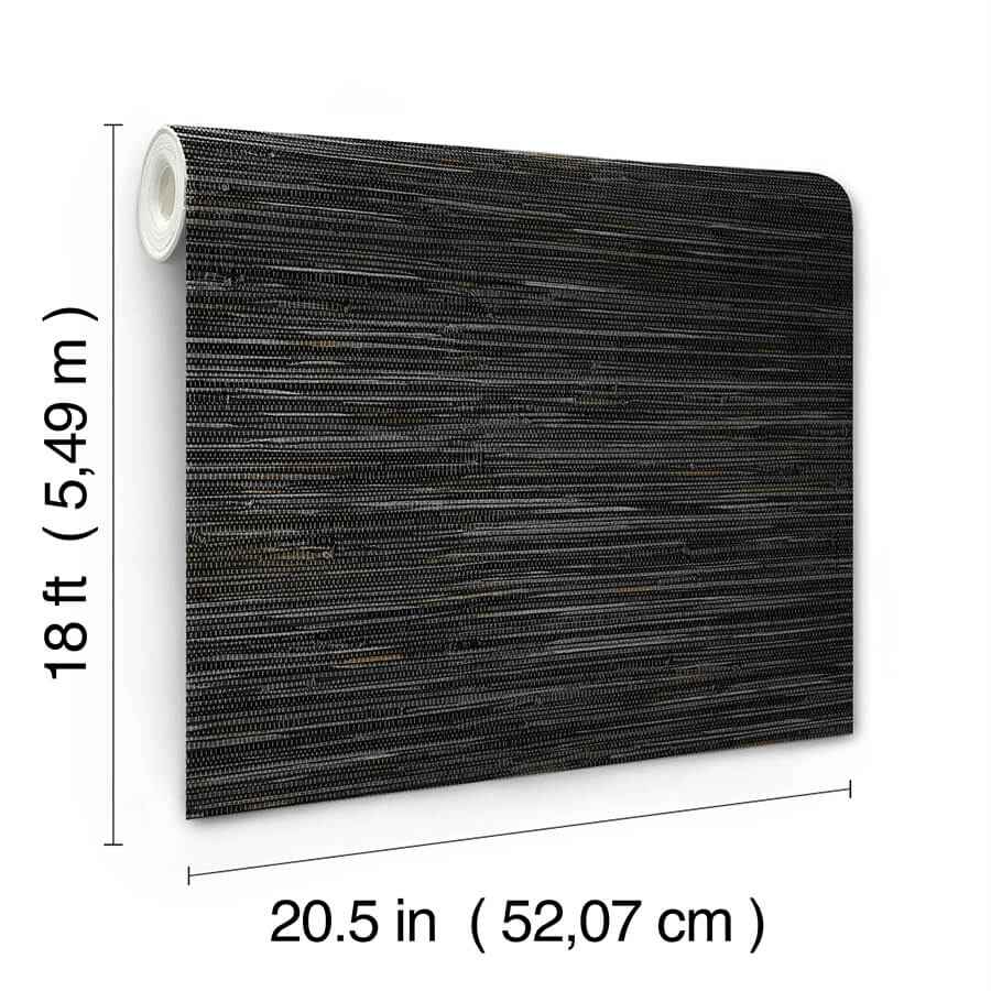 Black Grassweave Peel and Stick Wallpaper - York Wallcoverings - NUS4992 - York Wallcoverings Wallpaper