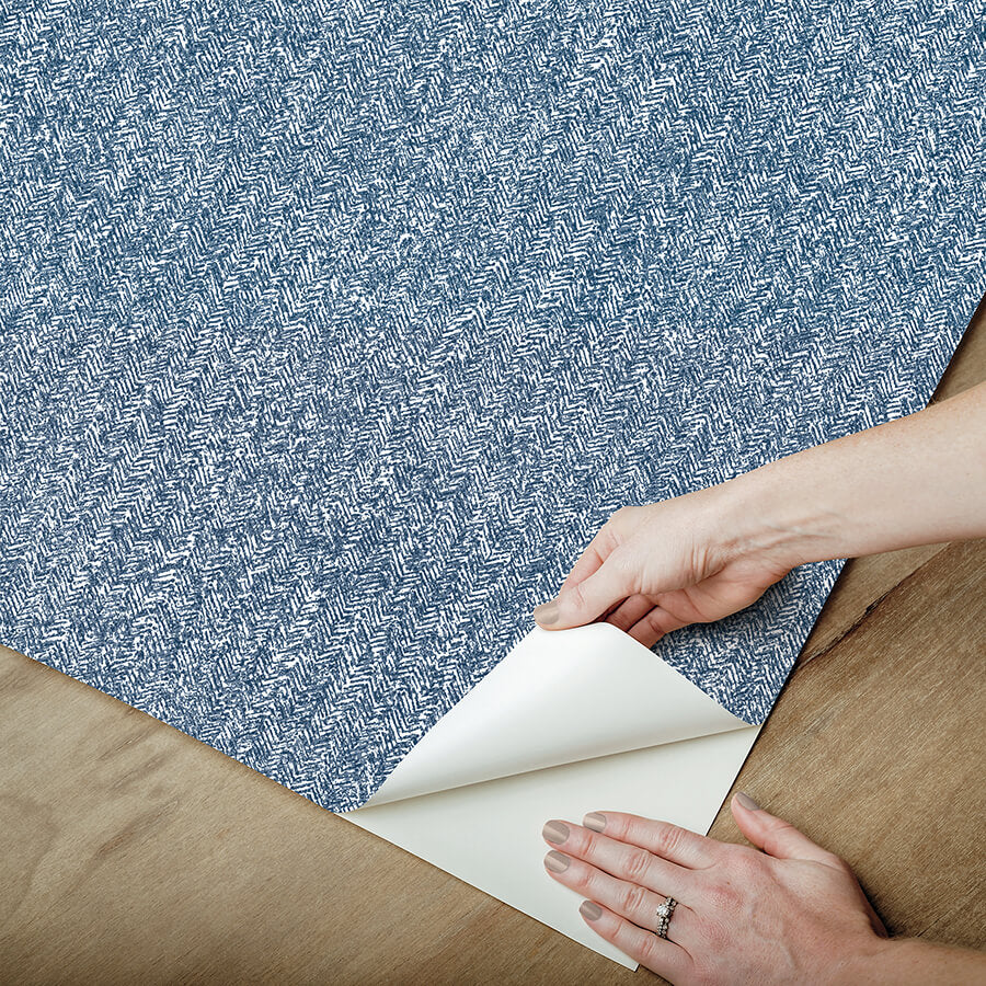 navy-ashland-peel-and-stick-wallpaper-york-wallcoverings-nus5003 - York Wallcoverings Wallpaper