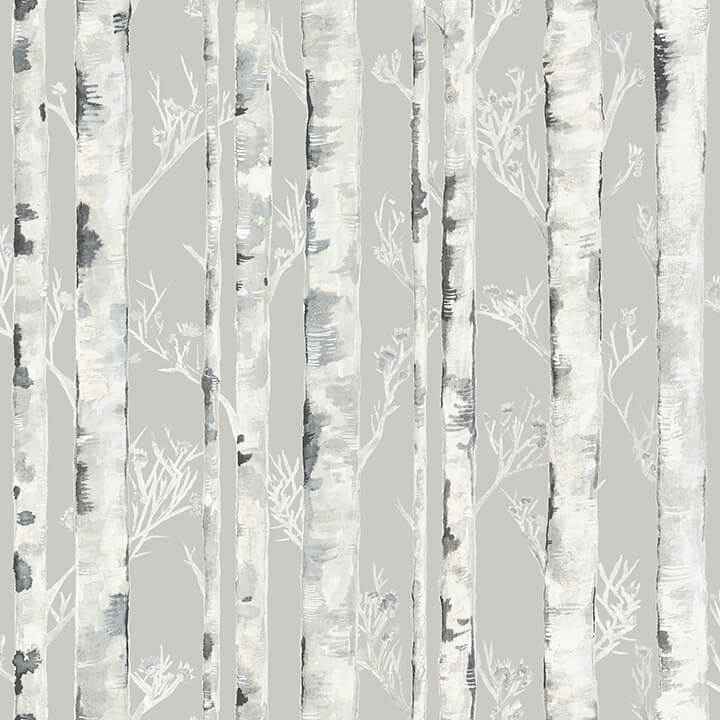 Birchdale Grey Peel & Stick Wallpaper - York Wallcoverings - NH4332
