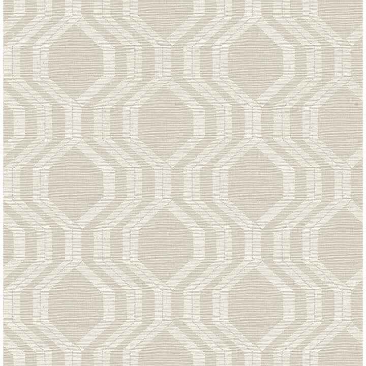 Burton Neutral Modern Ogee Wallpaper - York Wallcoverings - 4141-27100 - York Wallcoverings Wallpaper