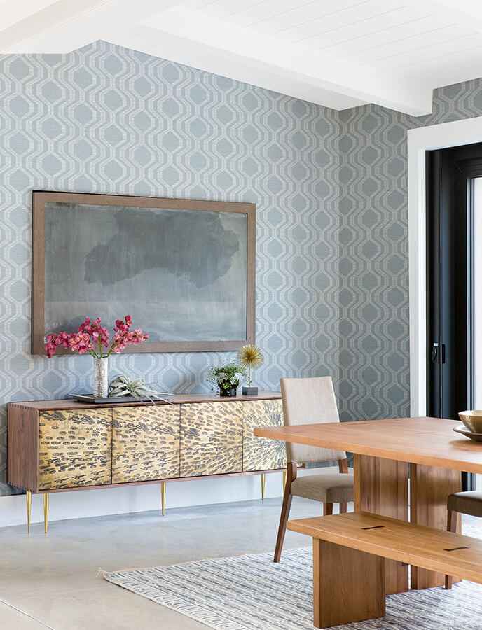 Burton Pewter Modern Ogee Wallpaper - York Wallcoverings - 4141-27101 - York Wallcoverings Wallpaper
