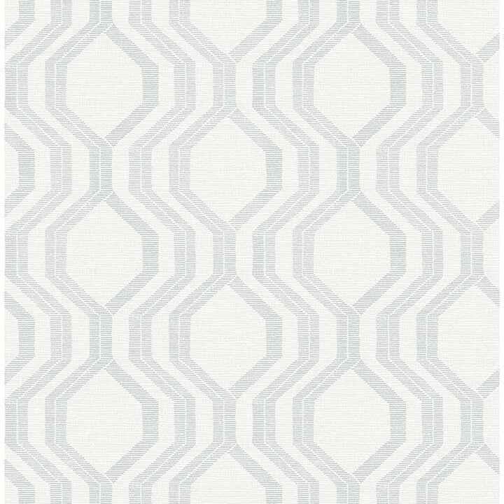 Burton Silver Modern Ogee Wallpaper - York Wallcoverings - 4141-27104 - York Wallcoverings Wallpaper