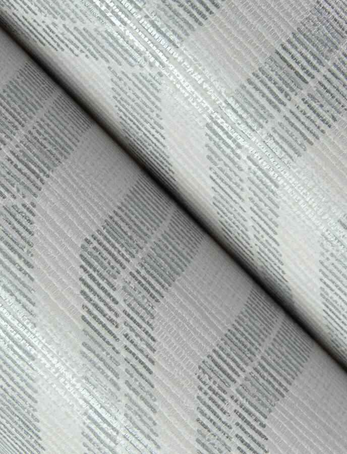 Burton Silver Modern Ogee Wallpaper - York Wallcoverings - 4141-27104 - York Wallcoverings Wallpaper