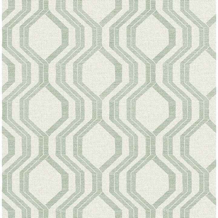 Burton Green Modern Ogee Wallpaper - York Wallcoverings - 4141-27105 - York Wallcoverings Wallpaper