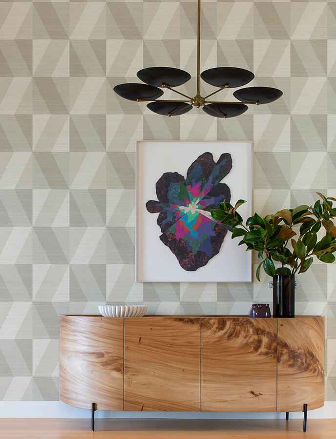 Winslow Bone Geometric Faux Grasscloth Wallpaper - York Wallcoverings - 4141-27108 - York Wallcoverings Wallpaper