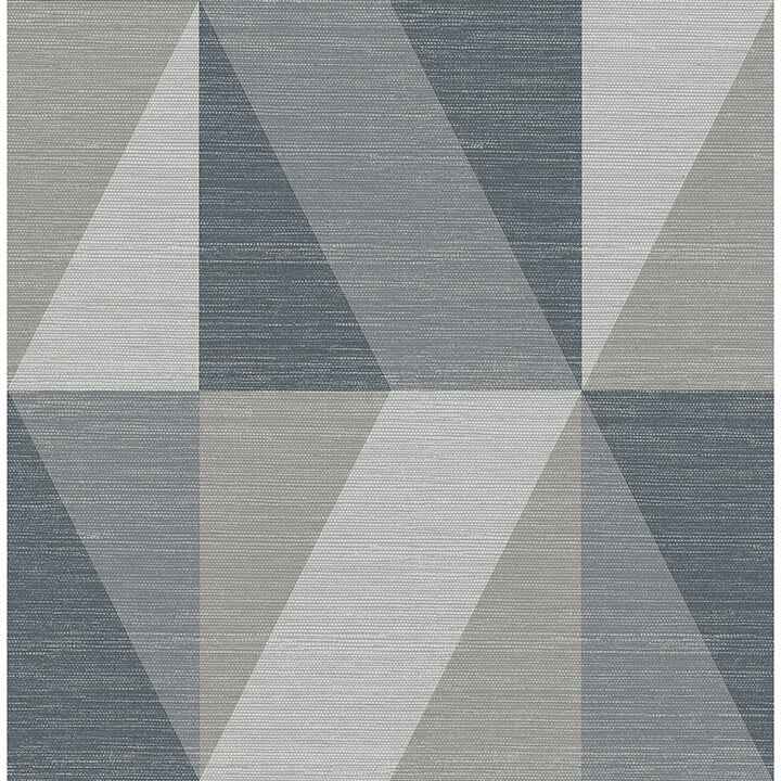 Winslow Slate Geometric Faux Grasscloth Wallpaper - York Wallcoverings - 4141-27109 - York Wallcoverings Wallpaper