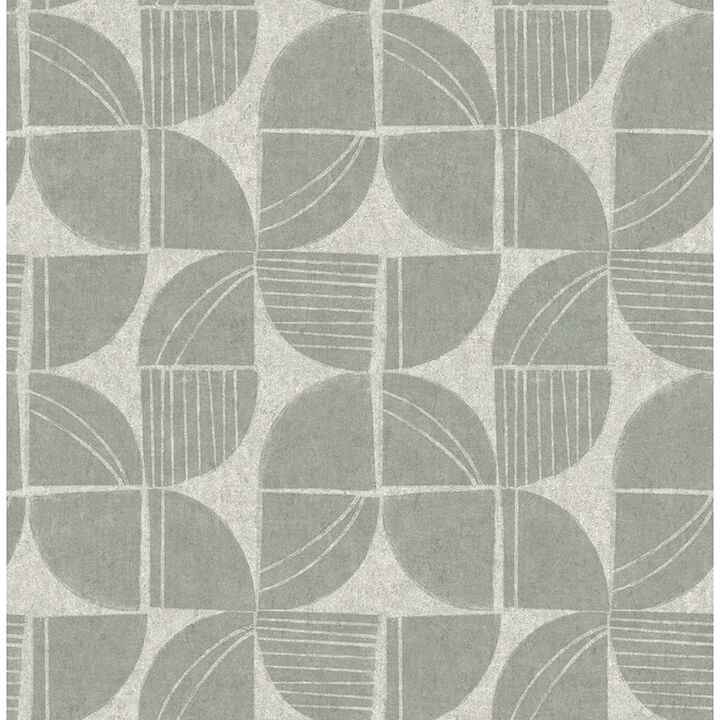 Baxter Sea Green Semicircle Mosaic Wallpaper - York Wallcoverings - 4141-27113