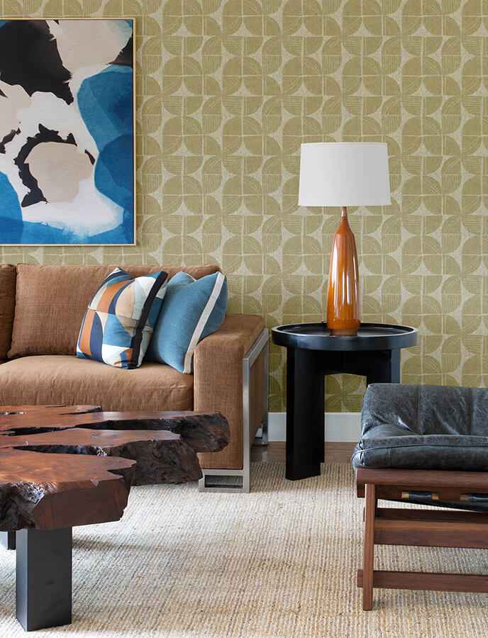 Baxter Honey Semicircle Mosaic Wallpaper - York Wallcoverings - 4141-27114 - York Wallcoverings Wallpaper