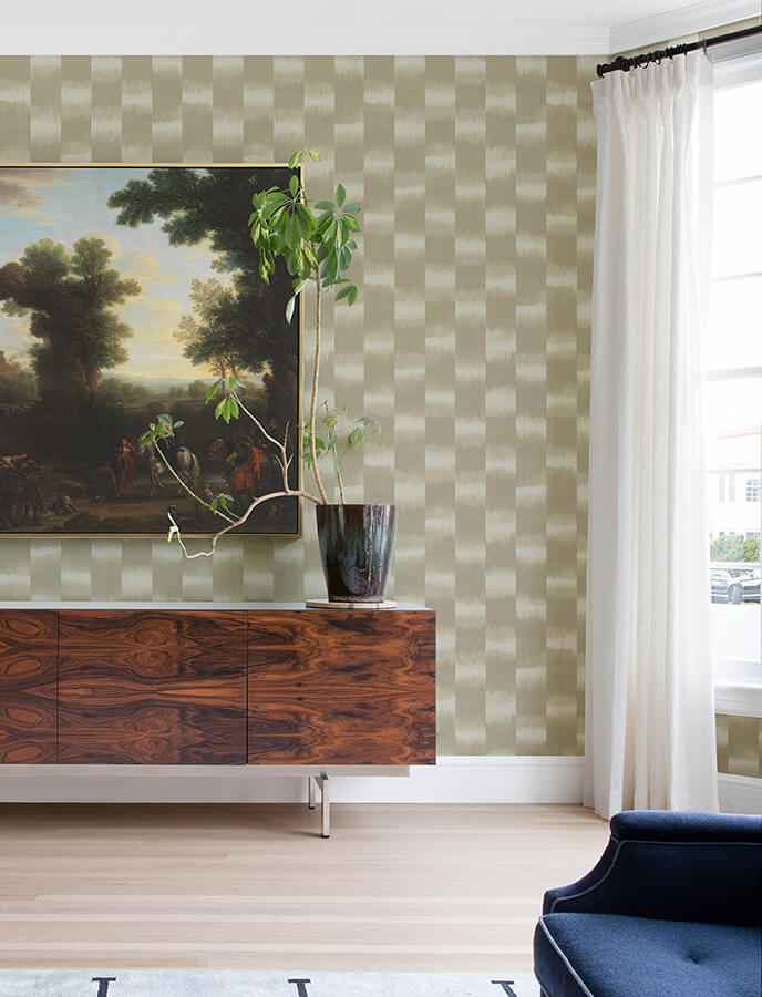 Baldwin Champagne Shibori Stripe Wallpaper - York Wallcoverings - 4141-27118 - York Wallcoverings Wallpaper