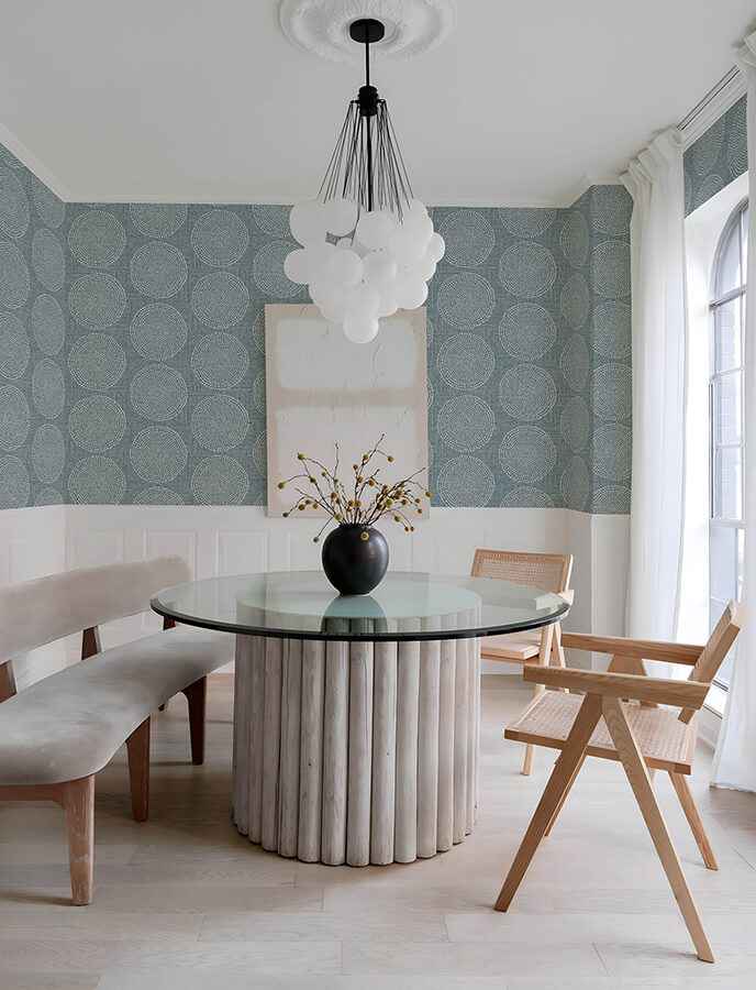 Salma Denim Medallion Wallpaper - York Wallcoverings - 4141-27123 - York Wallcoverings Wallpaper