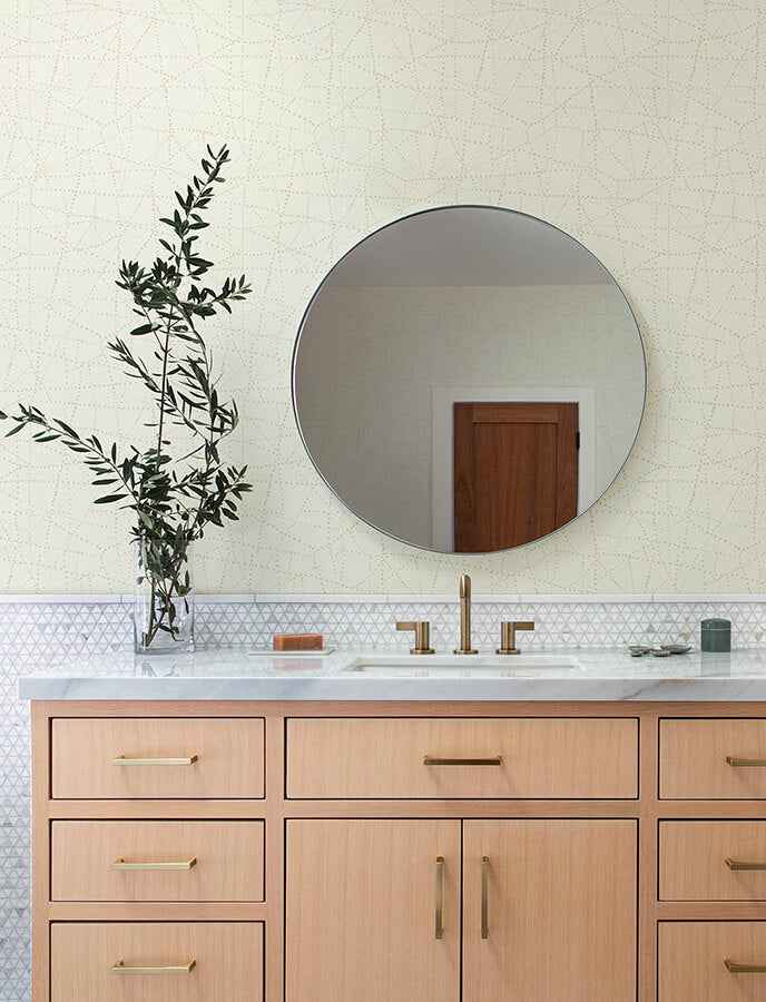 Alcott Cream Dotted Wallpaper - York Wallcoverings - 4141-27127 - York Wallcoverings Wallpaper