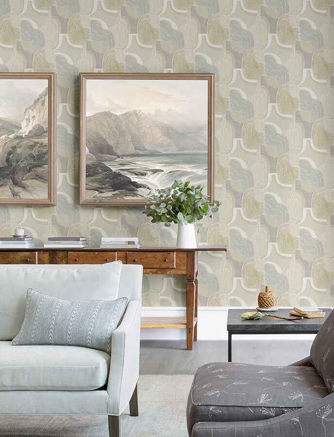 Hollace Honey Geometric Wallpaper - York Wallcoverings - 4141-27129 - York Wallcoverings Wallpaper