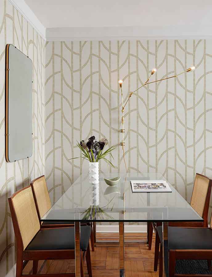 Harlow Gold Curved Contours Wallpaper - York Wallcoverings - 4141-27139 - York Wallcoverings Wallpaper