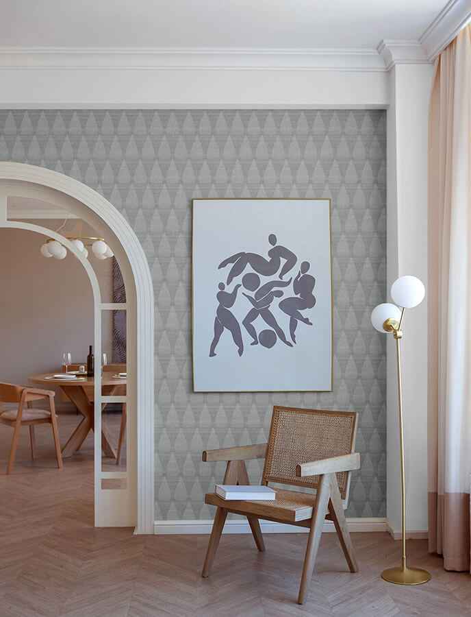 Mirko Stone Ogee Wallpaper - York Wallcoverings - 4141-27143 - York Wallcoverings Wallpaper