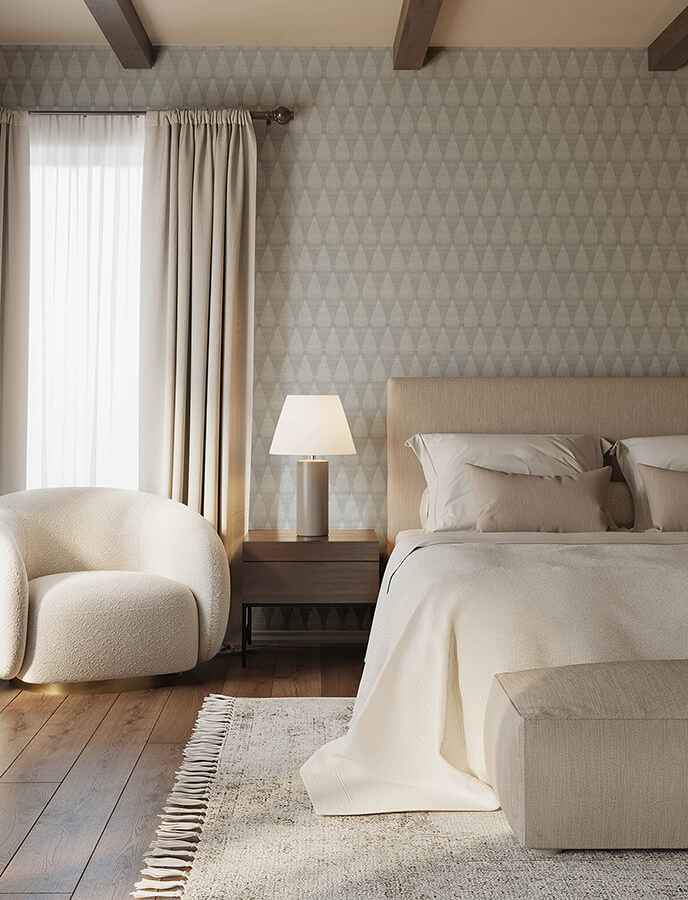 Mirko Stone Ogee Wallpaper - York Wallcoverings - 4141-27143 - York Wallcoverings Wallpaper