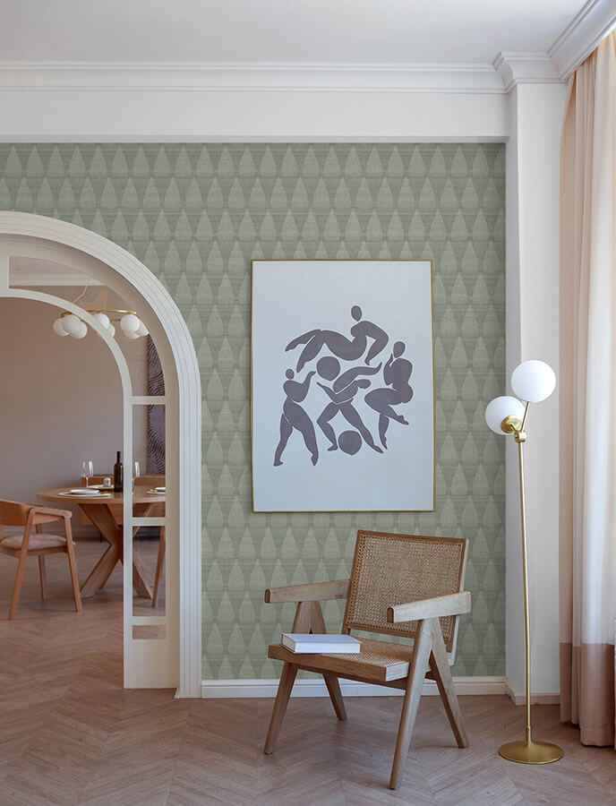 Mirko Sage Ogee Wallpaper - York Wallcoverings - 4141-27146 - York Wallcoverings Wallpaper