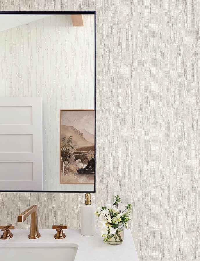 Baris Rose Gold Stipple Stripe Wallpaper - York Wallcoverings - 4141-27147 - York Wallcoverings Wallpaper
